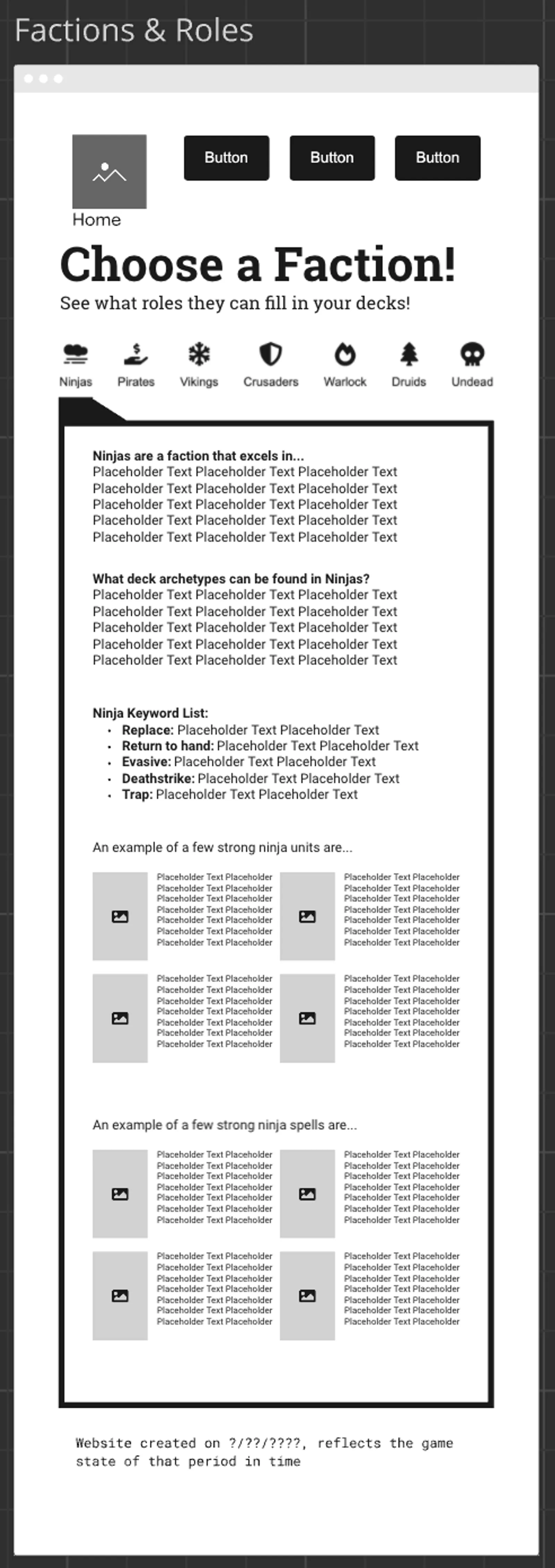 Factions and Roles Mockup